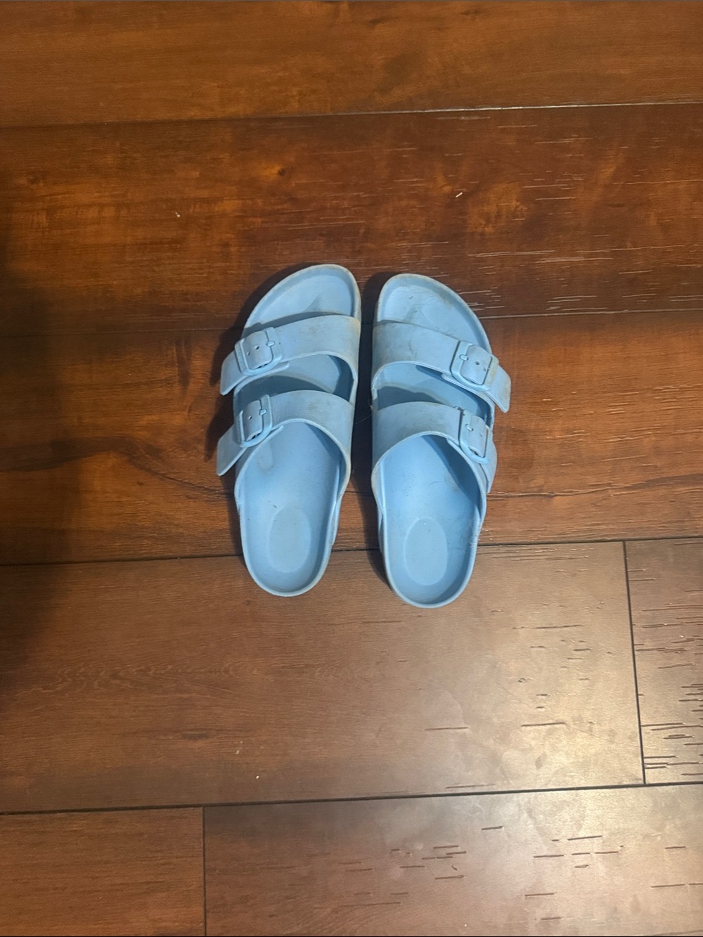 Birkenstock Light Blue Double-Buckle Slide Sandals